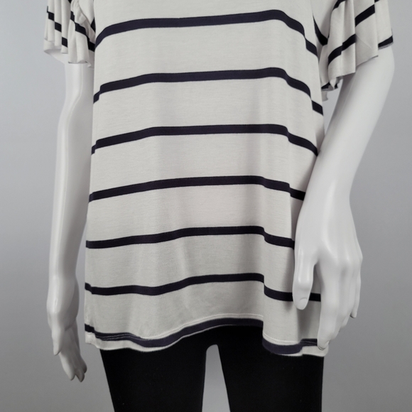 Chaser Cool Jersey Flouncy Sleeve Striped Tee - Picture 3 of 12